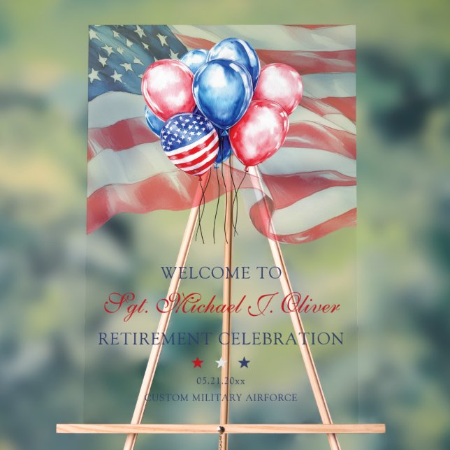 Personalisierte US-Militärpensionierung Acrylschild (Neutral)
