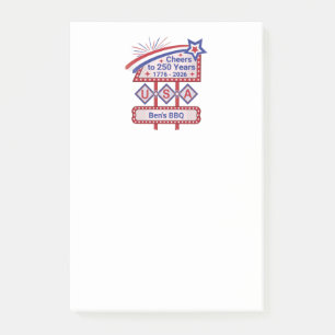 Personalisierte USA 250–Patriotische Retro-Markise Post-it Klebezettel