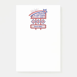 Personalisierte USA 250–Patriotische Retro-Markise Post-it Klebezettel