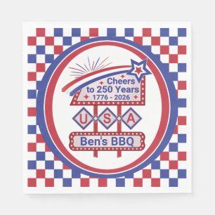Personalisierte USA 250–Patriotische Retro-Markise Serviette