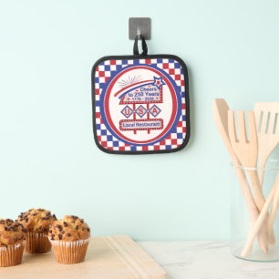 Personalisierte USA 250–Patriotische Retro-Markise Topflappen