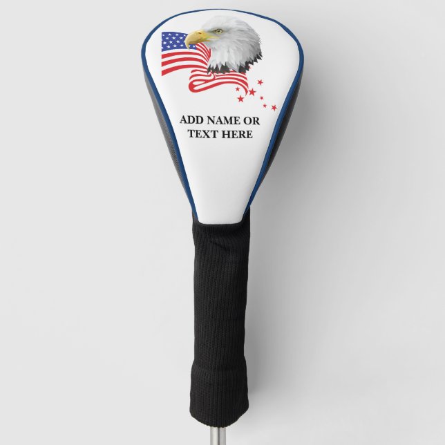 Personalisierte USA Eagle Golf Driver Cover Golf Headcover (Vorderseite)