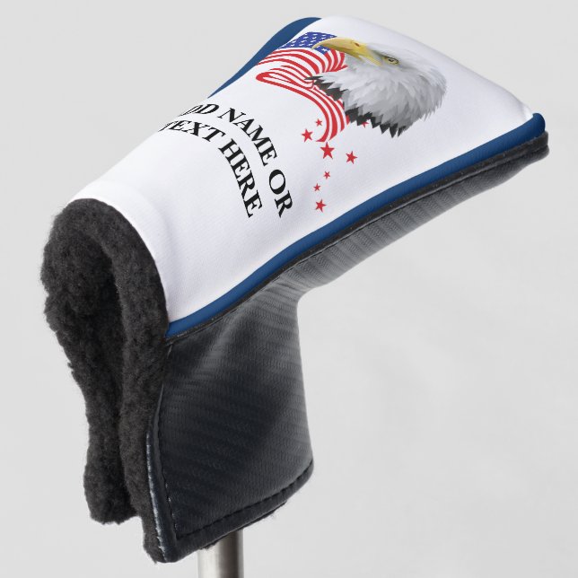 Personalisierte USA Eagle Golf Putter Cover Golf Headcover (3/4 Vorderseite)