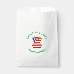 Personalisierte USA-Engel-Weihnachtsflagge Rote Ha Geschenktütchen