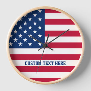 Personalisierte USA-Flagge Sterne und Streifen Uhr