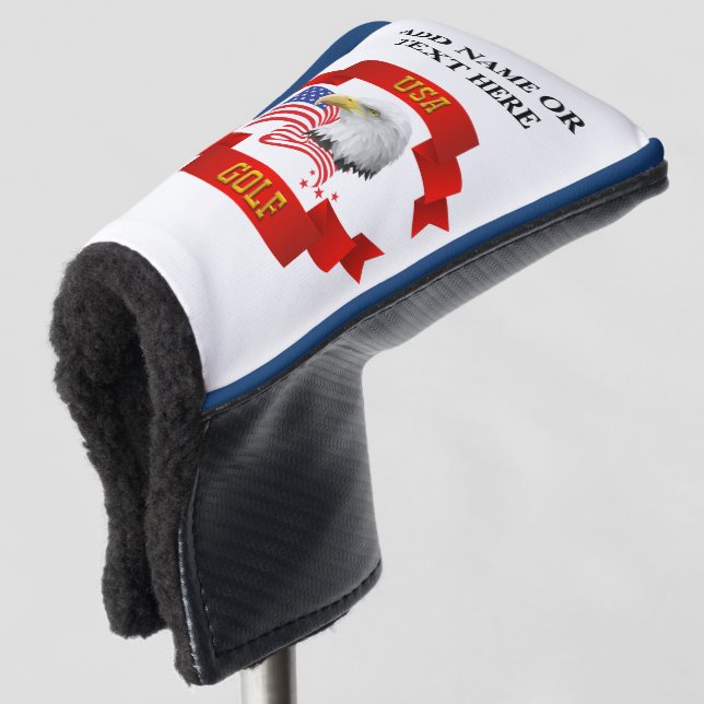 Personalisierte USA Golf Putter Cover Golf Headcover (3/4 Vorderseite)