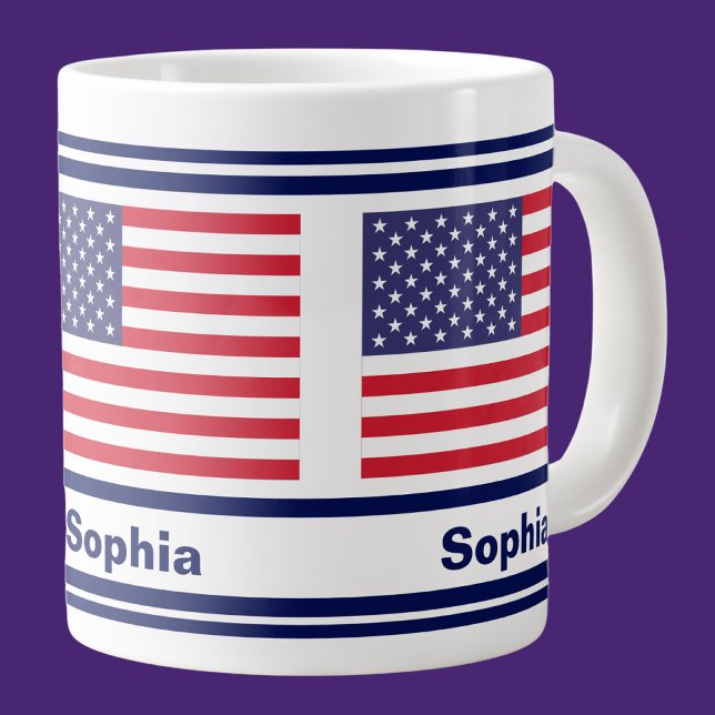 Personalisierte USA-Patriotikflagge Jumbo-Tasse (Von Creator hochgeladen)