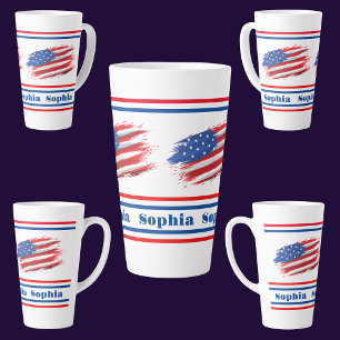 Personalisierte USA-Patriotikflagge Milchtasse