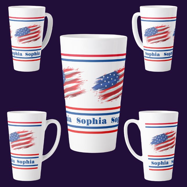 Personalisierte USA-Patriotikflagge Milchtasse (Von Creator hochgeladen)