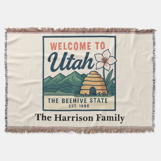 Personalisierte Utah-Wurfdecke Decke (Vorderseite)