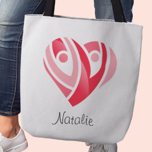Personalisierte Valentine Heart Tote Bag