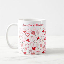 Personalisierte Valentiner Tagesherzen Kaffeetasse