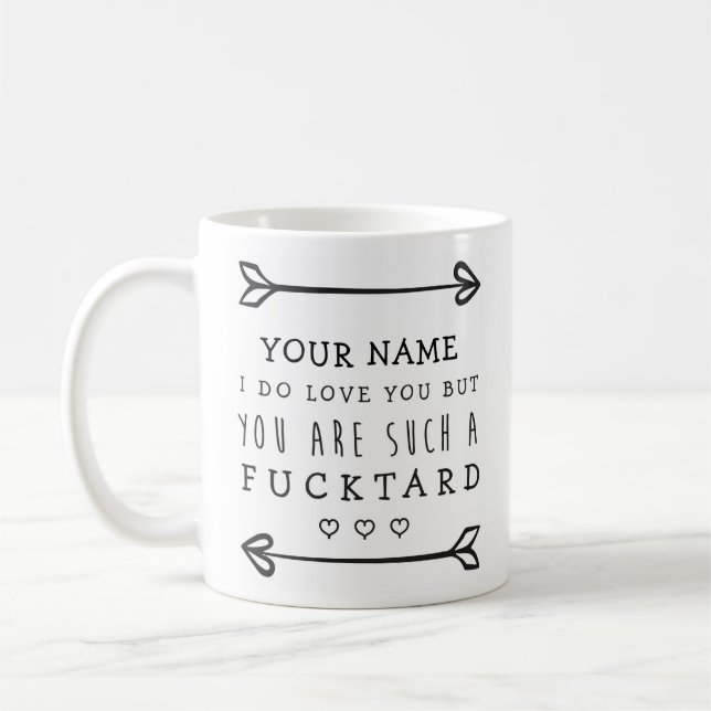 Personalisierte Valentines-lustige Tasse - (Links)
