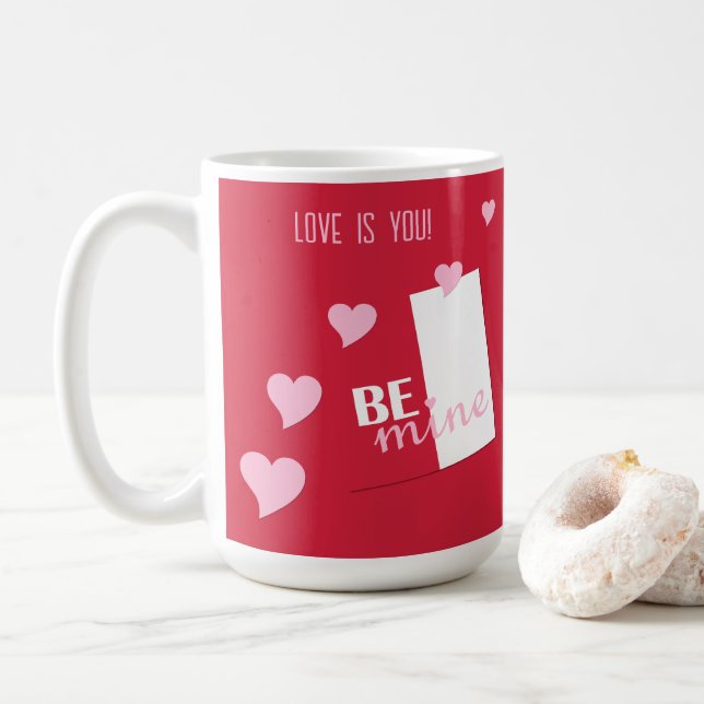 Personalisierte Valentinische Liebe ist du, bleib  Kaffeetasse (Mit Donut)