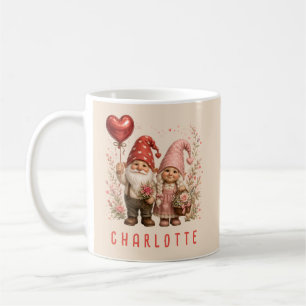 Personalisierte Valentins-Gnome Custom Kaffeetasse