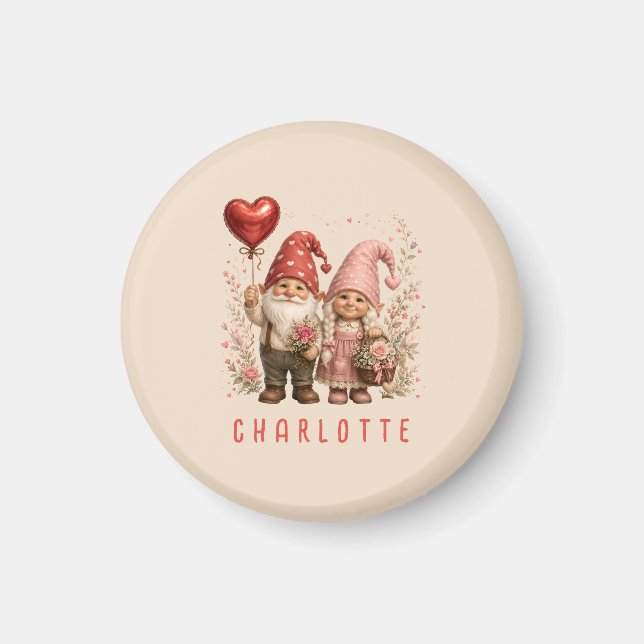 Personalisierte Valentins-Gnome Custom Magnet (Vorne)