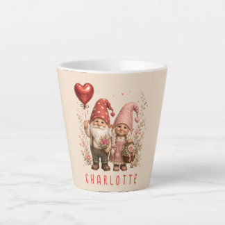 Personalisierte Valentins-Gnome Custom Milchtasse