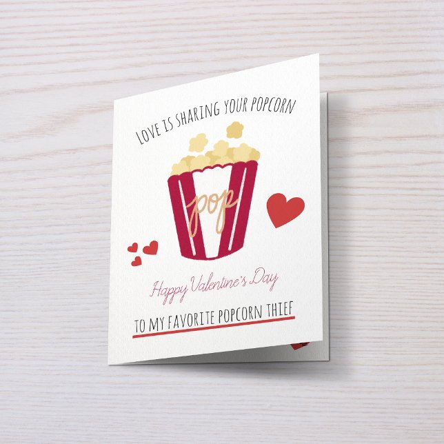 Personalisierte Valentinsche Popcorn-Liebe Karte (Von Creator hochgeladen)