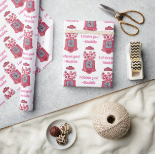 Personalisierte Valentinstag-Bonbon-Kaugummi-Autom Geschenkpapier
