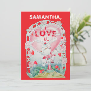 Personalisierte Valentinstag-Hasen-Liebeskarte Feiertagskarte