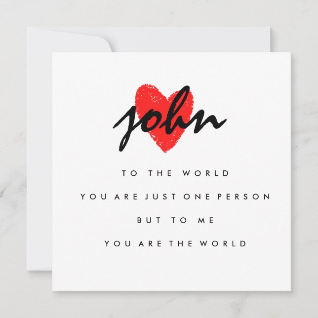 Personalisierte Valentinstag-Karte für ihn (Vorderseite)