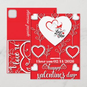 Personalisierte Valentinstag-Katzen: Ich liebe dic Feiertagspostkarte