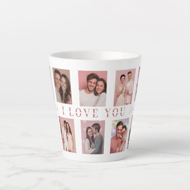 Personalisierte Valentinstag-Latte-Mug-Fotos Milchtasse (Vorderseite)