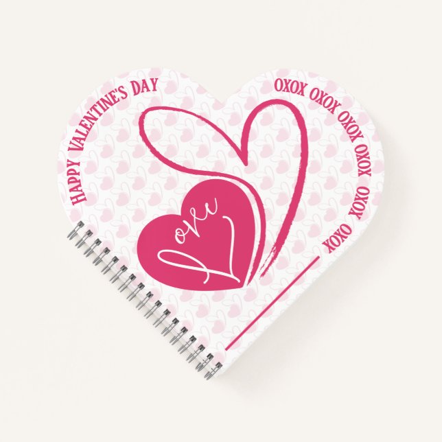 Personalisierte Valentinstag-Liebe Notizbuch (Vorderseite)