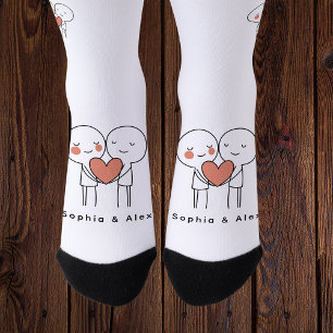 Personalisierte Valentinstag-Paar-Matching-Crew-So Socken