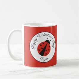 Personalisierte Valentinstag Tasse Ladybugs Hearts