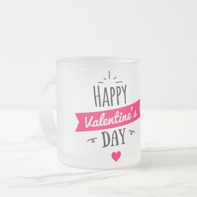 Personalisierte Valentinstag-Tasse Mattglastasse (Vorderseite Links)