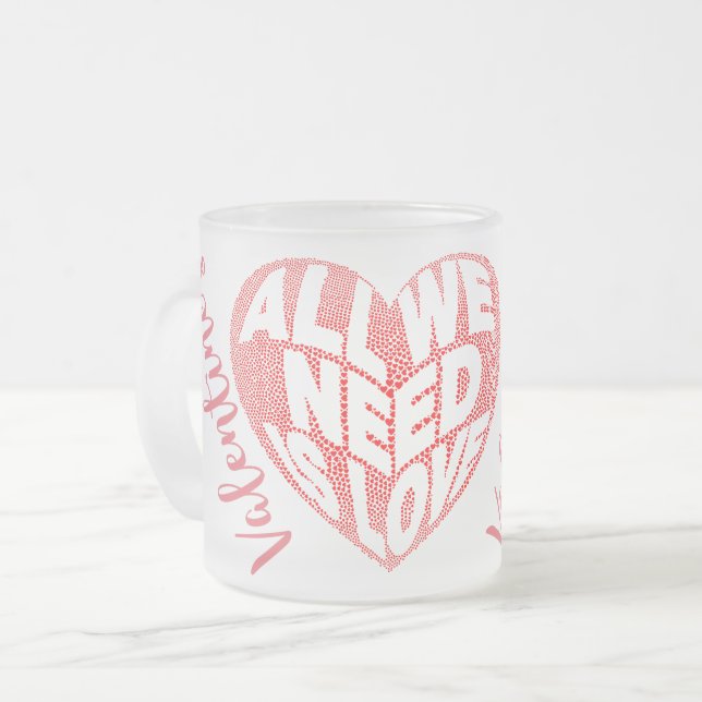 Personalisierte Valentinstag-Tasse Mattglastasse (Vorderseite Links)