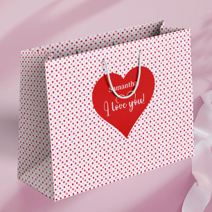 Personalisierte Valentinstags-Geschenktüte I Love  Große Geschenktüte