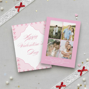 Personalisierte Valentinstagskarte mit Foto rosa Feiertagskarte
