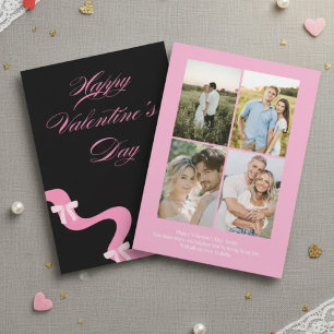 Personalisierte Valentinstagskarte mit Foto rosa Feiertagskarte