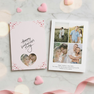 Personalisierte Valentinstagskarte mit Foto rosa Feiertagskarte