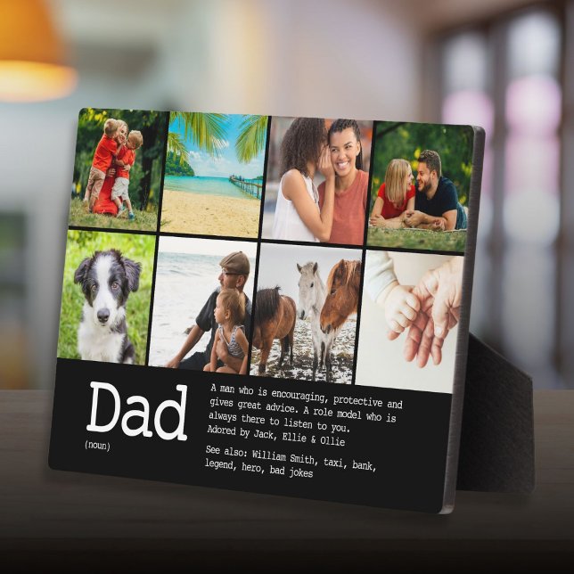 Personalisierte Vater-Definition-FotoCollage Fotoplatte (Personalized Dad Definition Photo Collage Plaque)