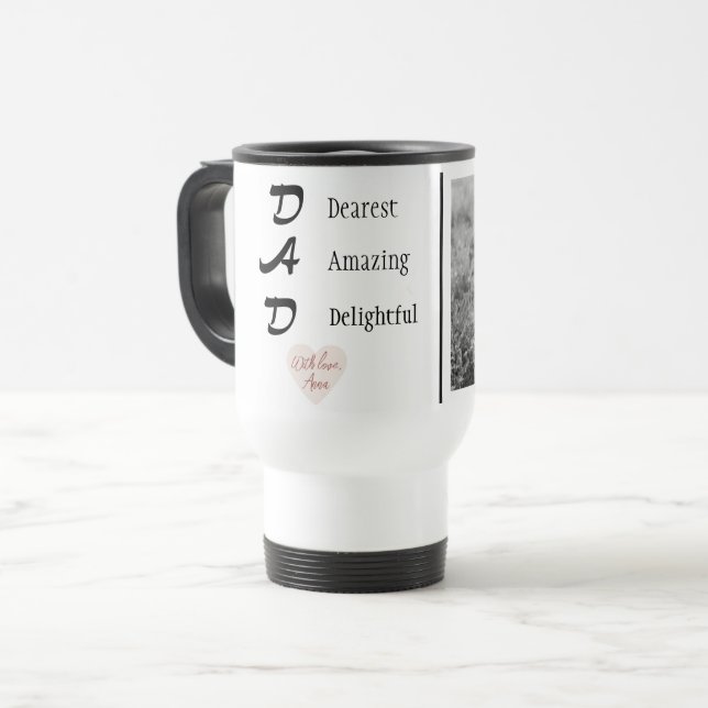 Personalisierte Vater Travel Mug | Vatertagsgesche Reisebecher (Vorderseite Links)