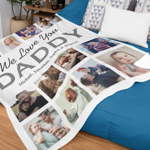 Personalisierte Vatertag FotoCollage Fleecedecke