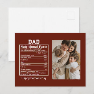 Personalisierte Vatertag-Vater-Ernährungsfakten Postkarte
