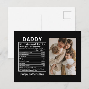 Personalisierte Vatertags-Daddy-Ernährungsfakten Postkarte