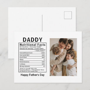 Personalisierte Vatertags-Daddy-Ernährungsfakten  Postkarte