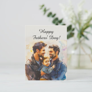 Personalisierte Vatertagskarten für schwule Väter Postkarte