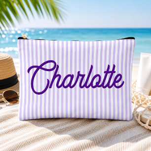 Personalisierte Veilchen-Lavendel-Strand-Reisetasc Zubehörtasche