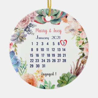 Personalisierte Verlobte Hochzeit Datum 7 von 31 Keramik Ornament