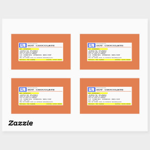 Personalisierte Verschreibung Heiße Schokolade Rechteckiger Aufkleber