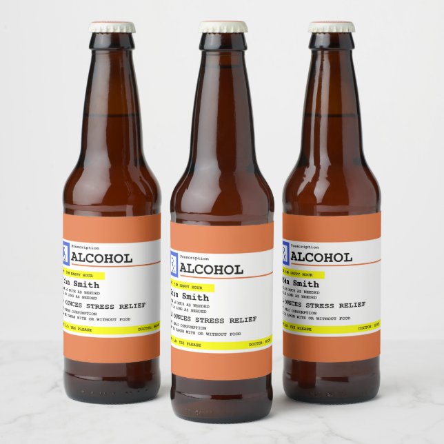 Personalisierte Verschreibung Humorer Alkohol Bierflaschenetikett (Flaschen)