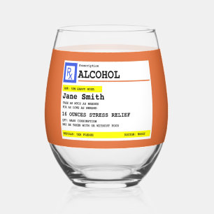 Personalisierte Verschreibung Humorer Alkohol Weinglas Ohne Stiel
