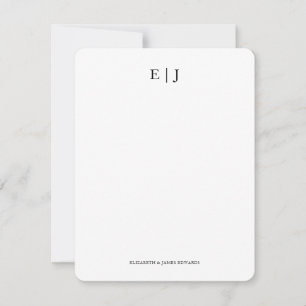 Personalisierte vertikale Monogramm-Initialen für  Mitteilungskarte