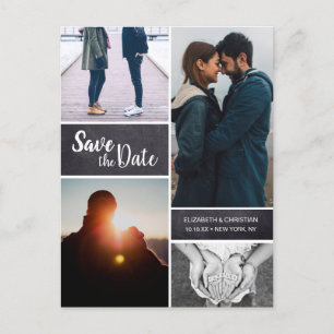 Personalisierte, vertikale Save the Date Foto-Koll Ankündigungspostkarte